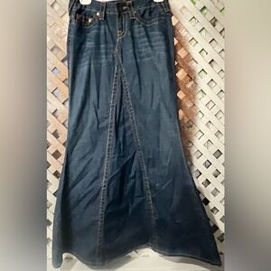Anoname Jeans Dark Blue Denim Mermaid Maxi Skirt size 25